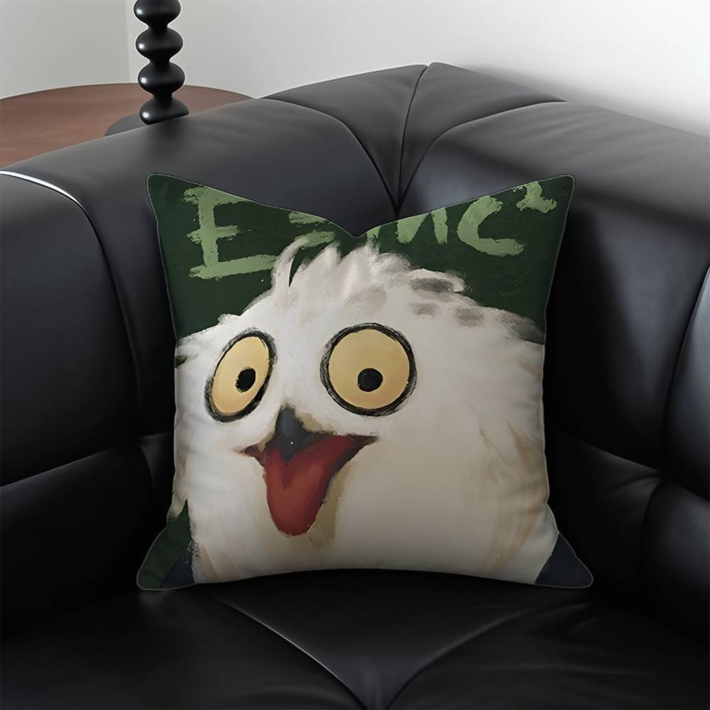 Cartoon Character P-Party Animals Pillow Case Anti-dustmite Pillowcase Invisible Zipper Silky Short Plush Sofa Cushion Cover