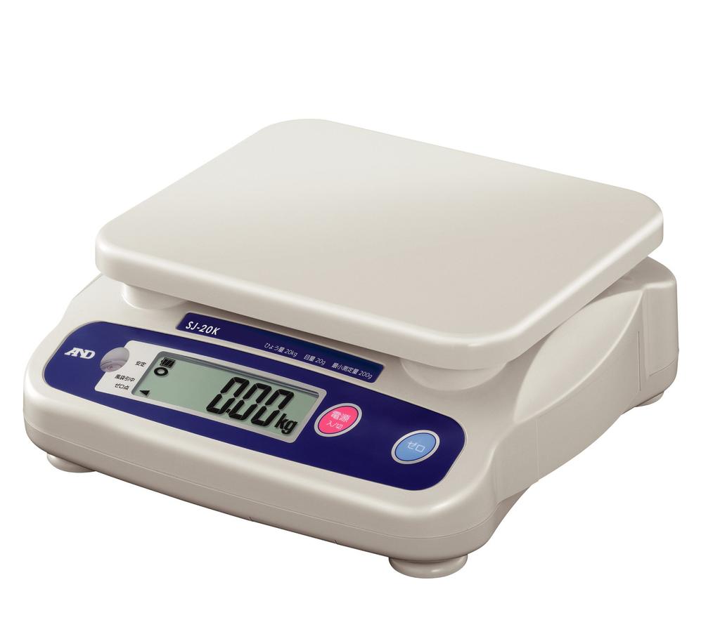 Digital vekt for transaksjonssertifisering 20 kg Minimum Pan No area A&D SJ-20K Veiekapasitetsvisning 0,02 kg (Bruksområde 0,2~20 kg) til deg