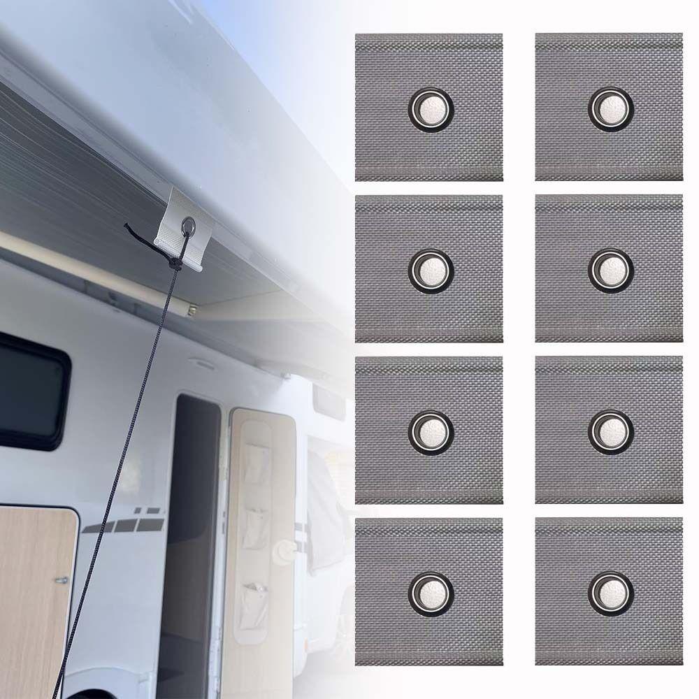 8pcs With Holes RV Tent Hangers Caravan Sunshade Hook Clips Durable Camping Awning Hooks