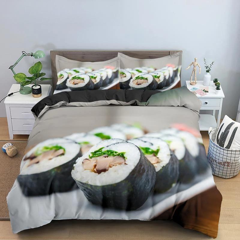 

Еда Говядина Комплект постельного белья 3D Свежее мясо Пододеяльник Кинг/Квин Сайз Вкусные морепродукты Сашими Голень Стейк Реалистичный Пододеяльник 70x133cm 2pcs