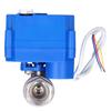 Motorized Ball Valve Stainless Steel Straight Through Mini Hydraulic Fitting DN15 DC12V