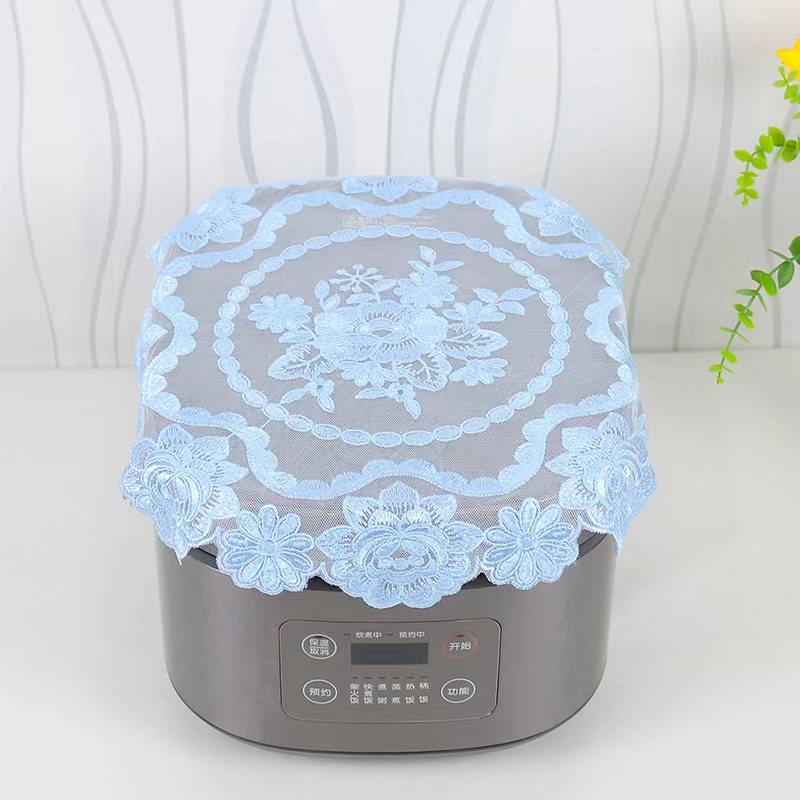 Round Mesh Rose Flower Embroidery Table Cloth Cover Wedding Tablecloth Dining Kitchen Christmas Table Decoration and Accessories