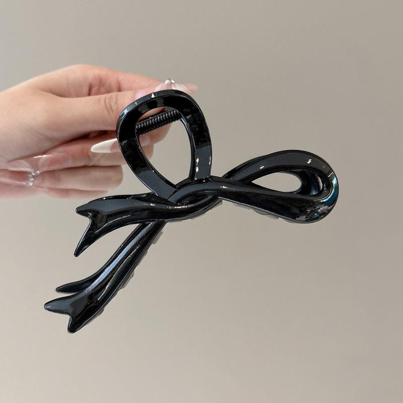 AWAYTR Retro Brown Bow Tie Hair Claws Acrylic Hair Clips Crab For Women Girl Gift Hair Accessories Valentine Headwear