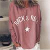 Nuovo Pullover da Donna Autunno e Inverno con Stampa Diamanti Girocollo a Maniche Lunghe