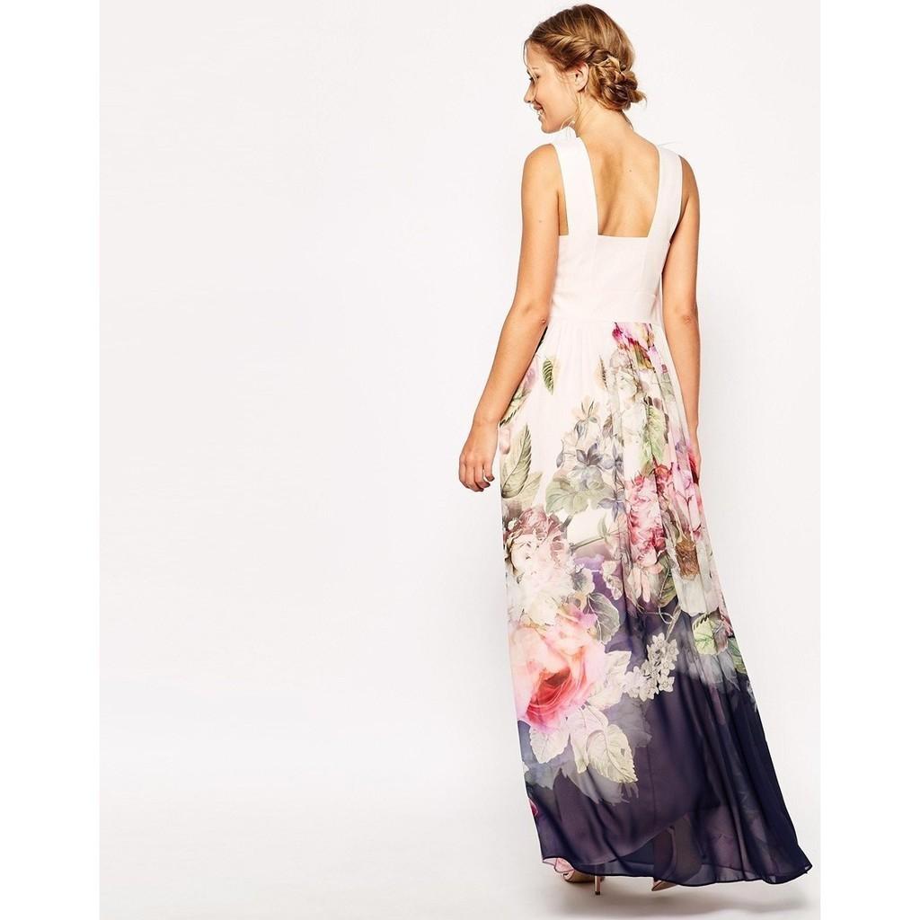 Stylish Lady Women Floral Summer Beach Boho Chiffon Sundress For Casual And Formal Occasions