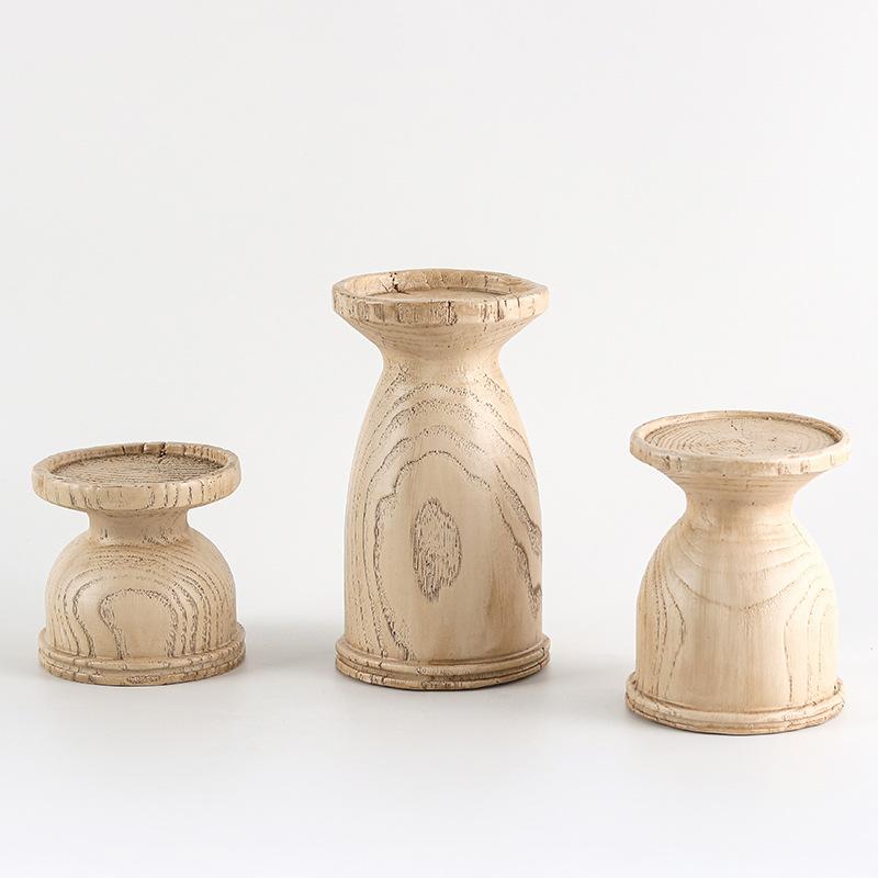 Neuer Kerzenhalter im chinesischen Stil, Retro-Imitation Massivholz-Ornamente, B&B-Modellzimmer, Eingangsbereich, Esszimmer, Wohnzimmer, Ornamente im amerikanischen Stil