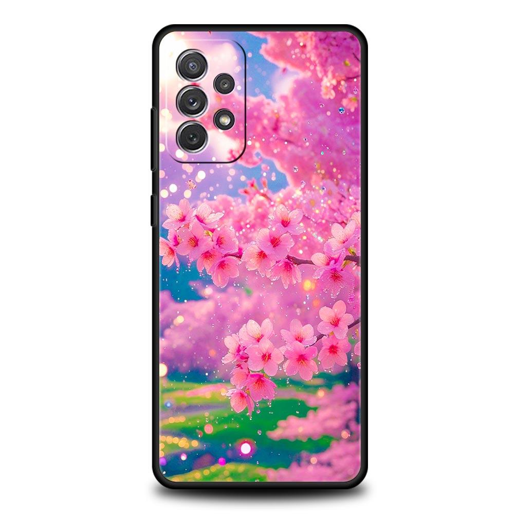 Korean Flower Phone Case for Samsung Galaxy A55 A35 A17 A07 A15 A13 A25 A51 A71 A72 A73 A32 A52 A52S A41 5G Soft TPU Shell Capas