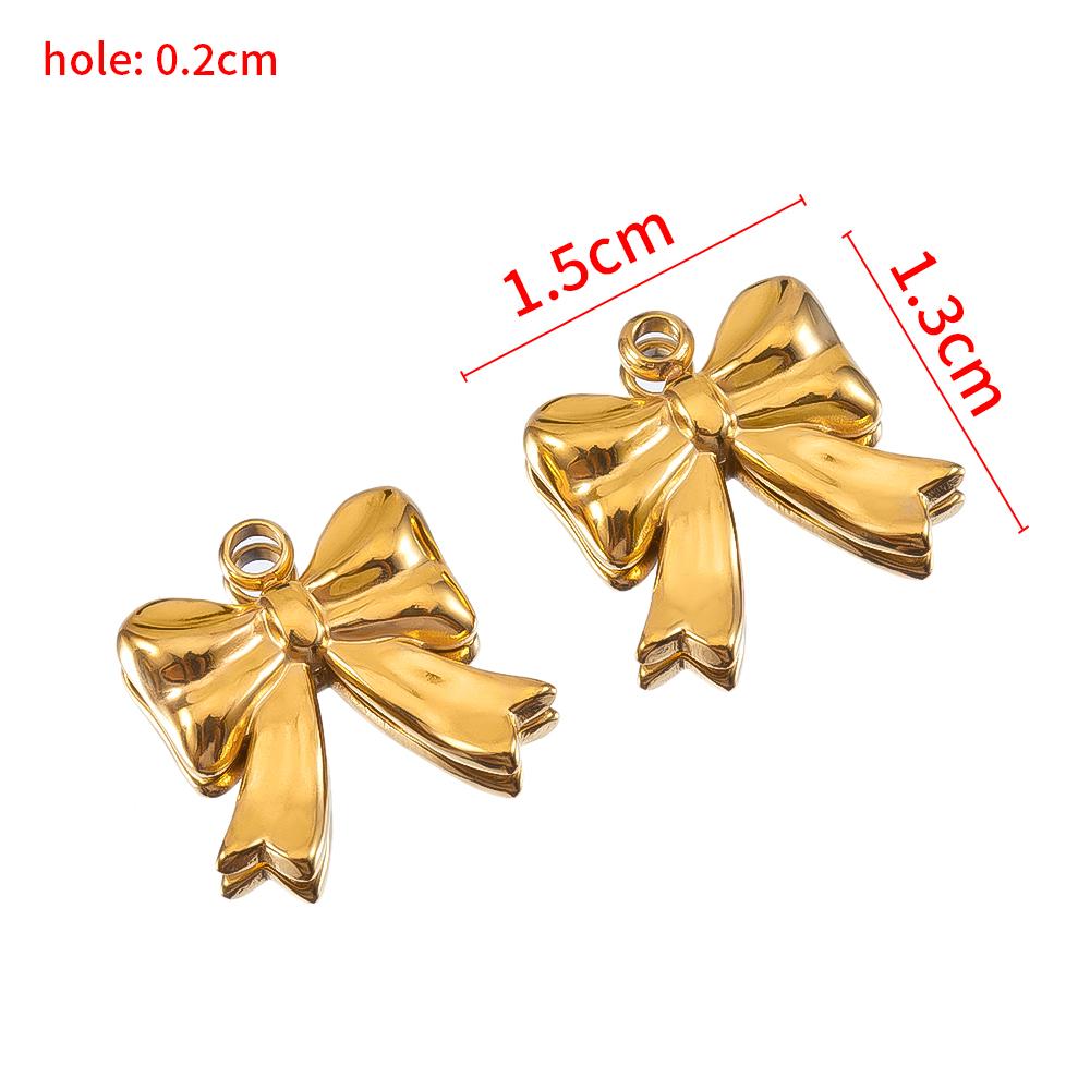5pcs Stainless Steel Geometric Heart Bowknot Charms Pendants DIY Jewelry Making Findings Necklace Bracelets Earrings Supplies