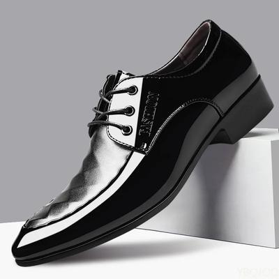 Large Size Men's Leather Shoes Casual Business Dress Shoes Versatile Comfort Wedding Loafers High Quality Lace Up Male Footwear