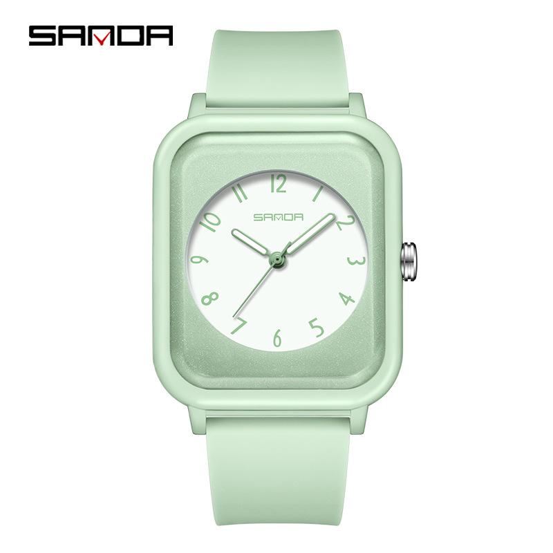 Sanda Korean Style Square Quartz Watch for Men & Women - Luminous, Fashionable Student Design