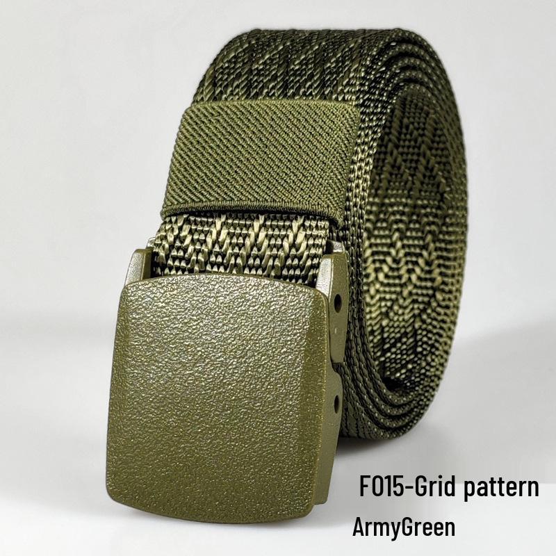 Men's Tactical Nylon Belt, Mesh Pattern, Non-Metal Jacquard, Outdoor Waist Belt In Stock