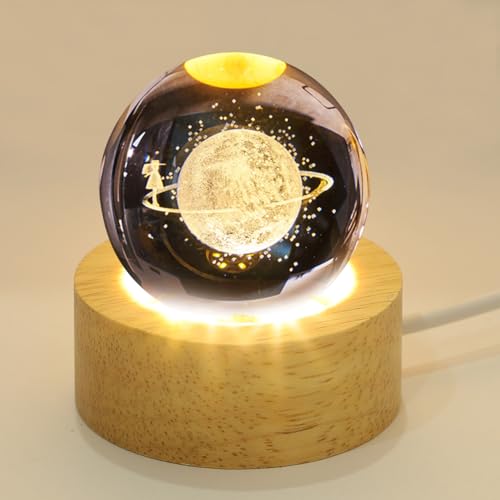 TOYMYTOY 5-Piece Set of LED Light Bases, Wooden Display Bases for Crystal Balls, USB Rechargeable, Ambient Lighting, Desk Lighting, for Object Display