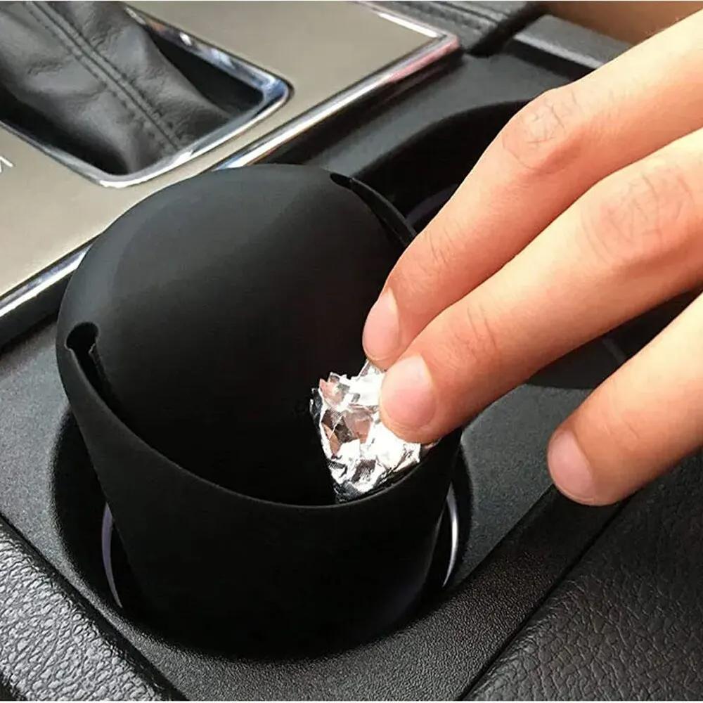 Auto Car Garbage Can Car Trash Can Silicone Garbage Dust Case Holder Rubbish Bin Auto Organizer Storage Box