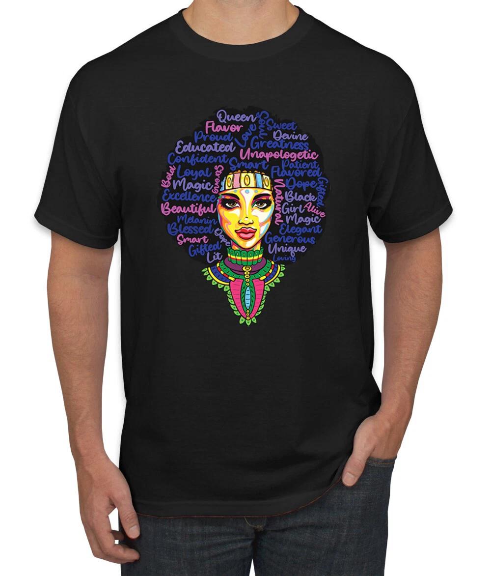 Loyal Strong Beautiful Black Queen Black History Month Men Graphic T- Shirt 4XL