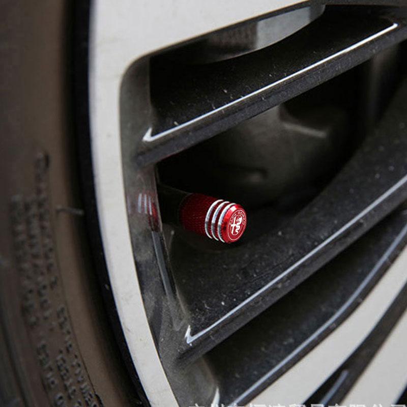 Car Tire Valve Cap Aluminum Tire Wheel Stem Air Valve Cap For Alfa Romeo Giulia Stelvio Giulietta 159 147 156 166 Car Accessorie Ysdf45
