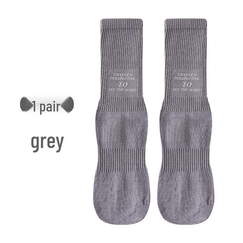 Chaussettes de Yoga Mi-Mollet Antidérapantes pour Femmes pour Saut à la Corde en Intérieur et Pilates - Printemps/Automne