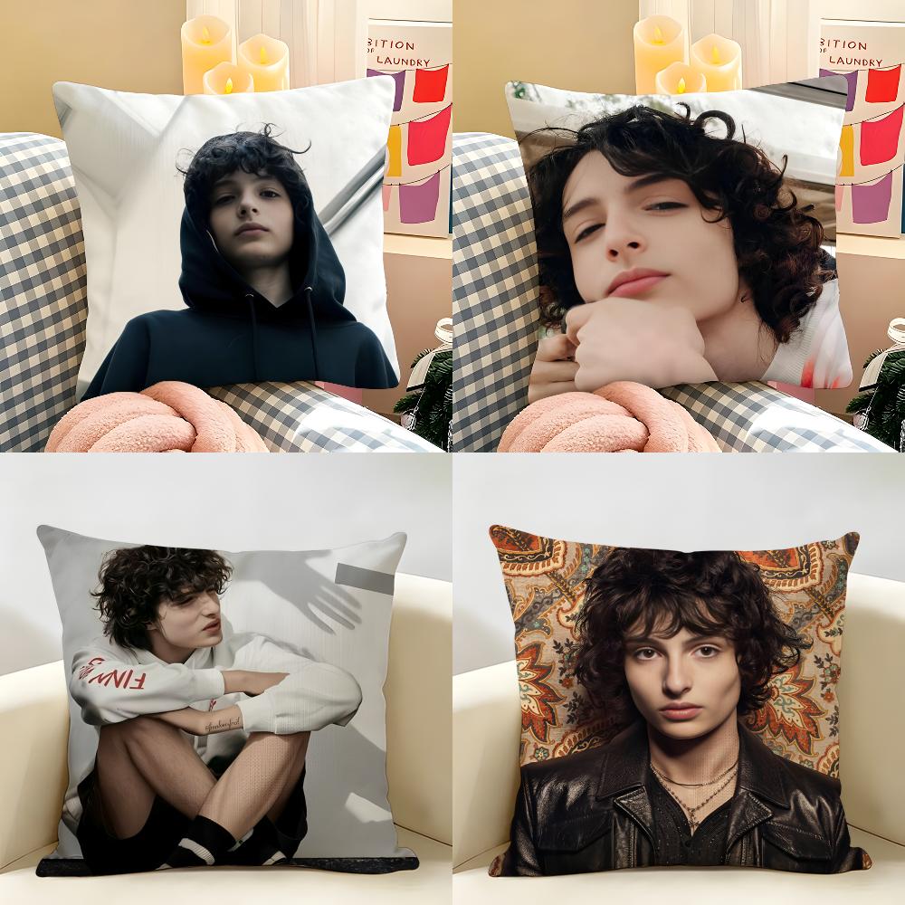 Actor FFinn WWolfhard Cushion Cover Natural Linen Organic Fabric DoubleSided Printing Room Sofa Decor Pillow Case