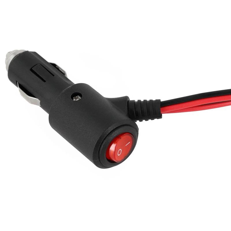 Car Cigarette Lighter 12V 24V Splitter Adapter W/ on Off Switch 1 Male To 2 Female Sockets Y Splitter Car Accessories 10cm
