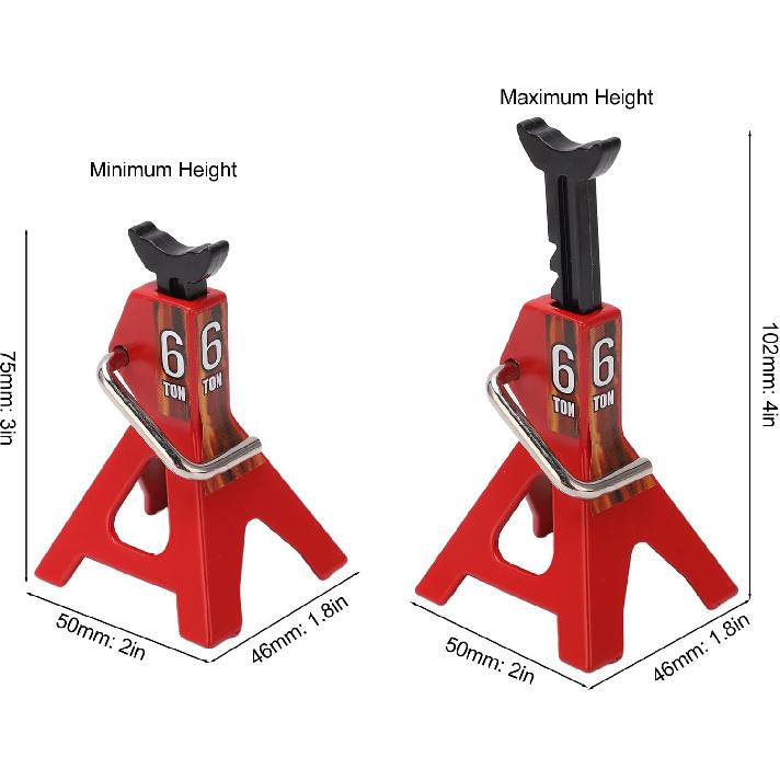 Simulation Jack Stand 75mm~102mm Adjustable Height RC Jack Stand Climbing Car Simulation Decorative Accessory Mini Lifting Jack for SCX10 D90 1/10 RC