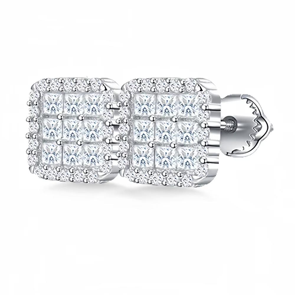 Certified D VVS1 Moissanite Stud Earrings 925 Sterling Silver 0.01ct-0.08ct New