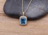 Nidin Top Quality Austrian Crystal Geometric Rectangle Pendant Necklaces For Women 5 Colors Stone Zircon Party Wedding Jewelry