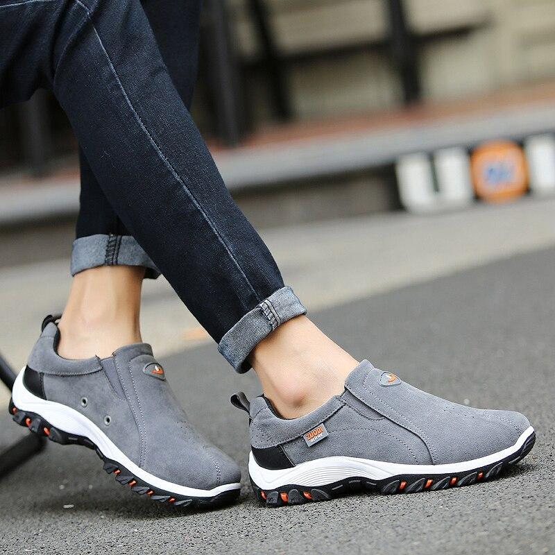 Herren Wanderschuhe Slip-On Bequeme Anti-Rutsch Sneakers Schuhe Atmungsaktiv Große Größe 39 -48