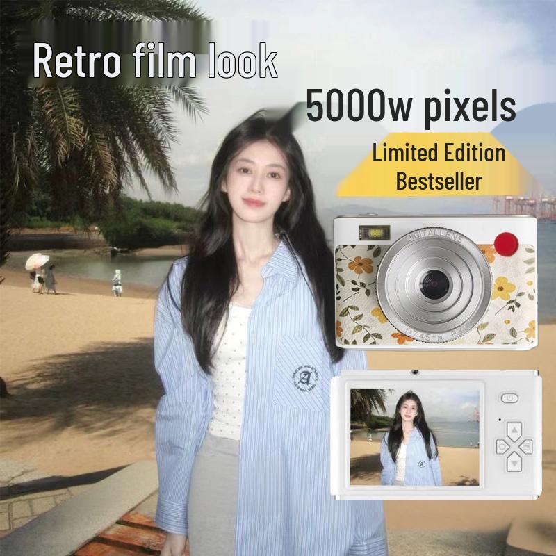 

Campus CCD Retro Dual Camera: HD Student Travel Photography with Phone Transfer, Front & Rear D06