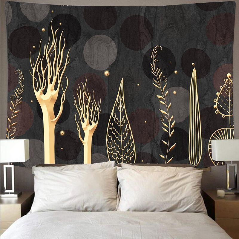 Chinese Style Hanging Cloth Scenery Background Art Painting Decor Lotus Goldfish Wall Carpet Home Decoration Gilding Tapestry