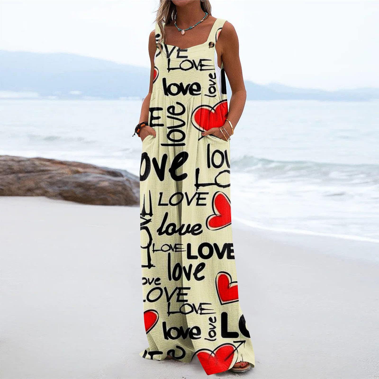 

Жіночі комбінезони з широкими штанинами. Повсякденні вільні комбінезони без рукавів. Комбінезон із довгими брюками та кишенями. XXL жовтий