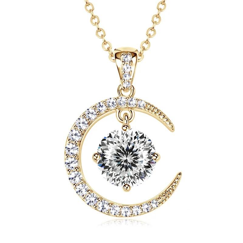 Sterling Silver Moissanite Necklace for Women High-end Design Pendant Niche Smart Clavicle Chain Female Fine Jewelry