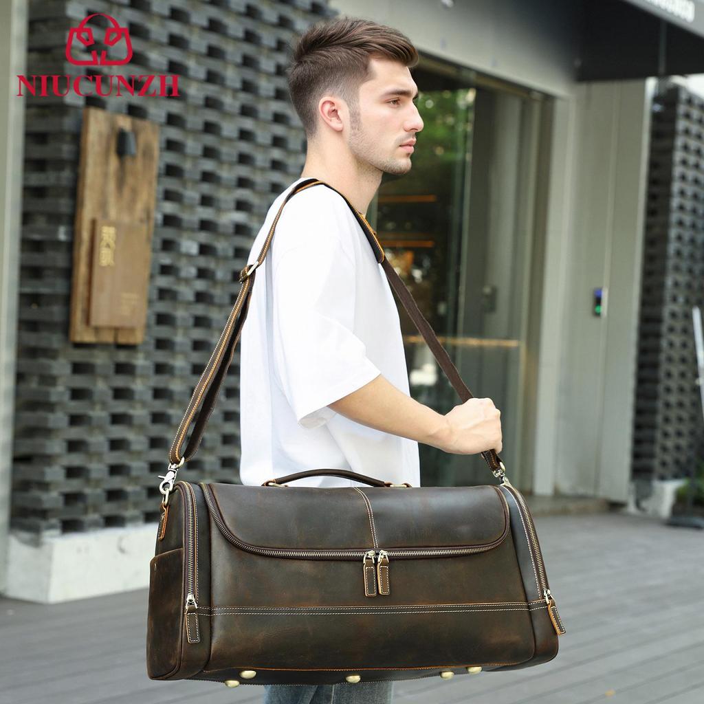 Herrenrucksack aus echtem Leder: Leichte, geräumige, Business Casual Computertasche