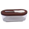 Glass   Dish with Lid Airtight   for Freshness 300ML Rectangular     for Kitchen Countertop Decor
