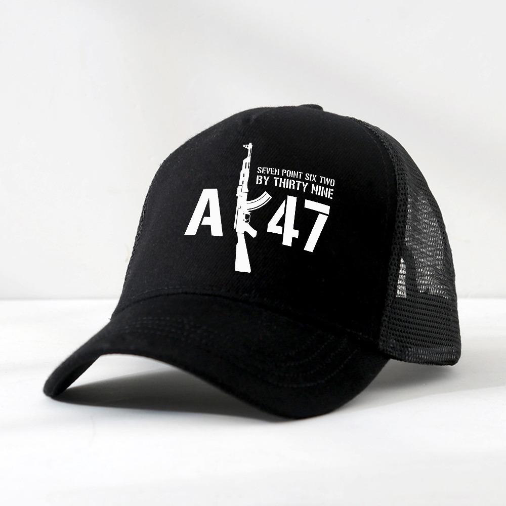 Ak 47 Print Baseball Hats Hip Hop Breathable Sunshade Mesh Versatile Street Snapback Hats Trucker Caps Man Tactics Hat