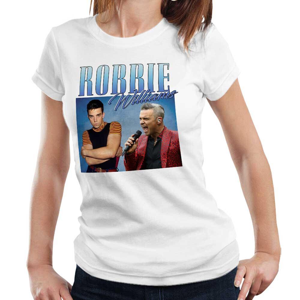 Robbie Williams T-shirt Waardering Semi-Fit Dames Throwback Hommage Vrijgezellenfeest Vrijgezellenfeest