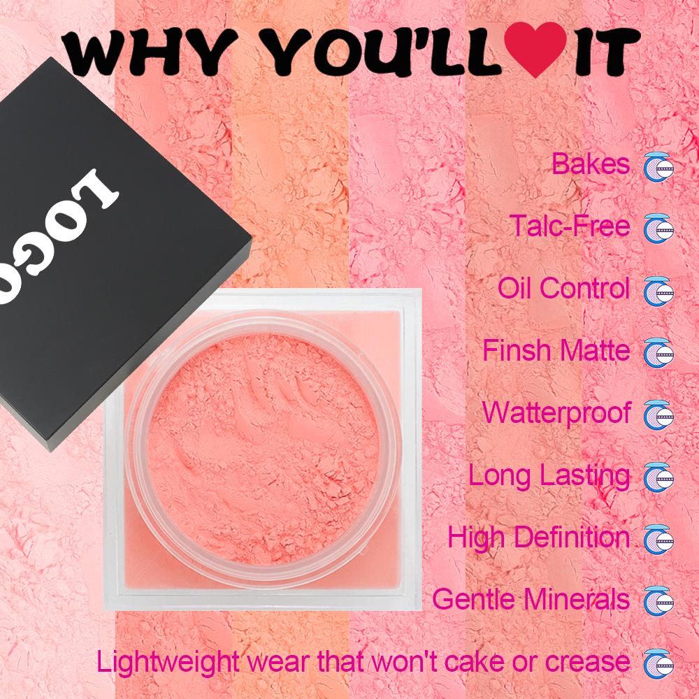 Long-Lasting Waterproof Blush - Non-Cakey, Oil-Control, Brightening Powder