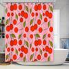 Süßer Kirschblüten-Duschvorhang Bauernhaus Blumiges Badezimmer Dekor Wasserdichtes Stoff-Hintergrundbild Vintage-Stil Heimdekoration