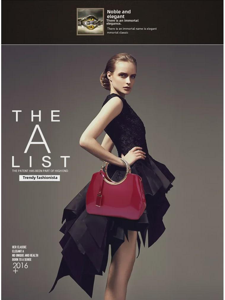 2024 Glänzende Lackleder-Umhängetasche für Brautjungfern 