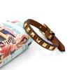 PU Leather Rivets Bracelet Square Rivets Single Ring Bracelet Leather Bracelets  Gift Jewelry