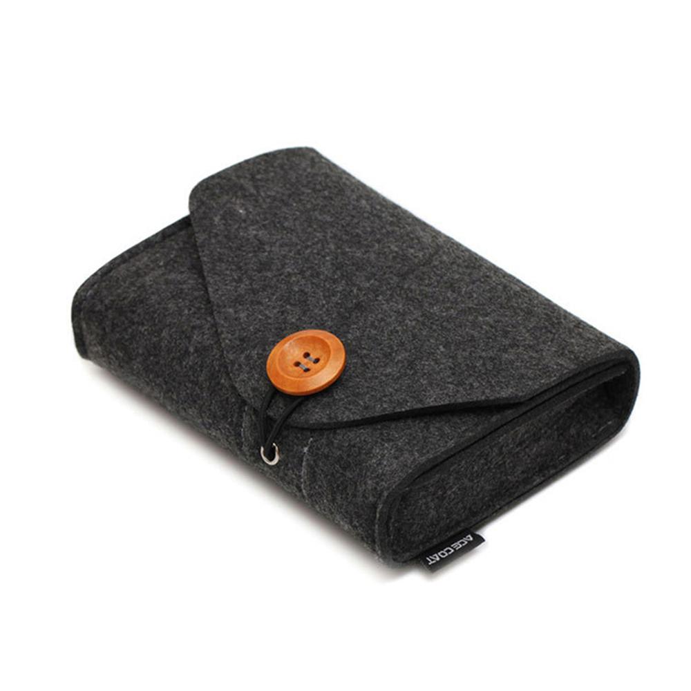 

1 шт. Сумка для хранения аккумулятора Креативная сумка для хранения зарядного устройства Войлочный чехол для аксессуаров для ноутбука Портативная сумка для хранения темно-серого