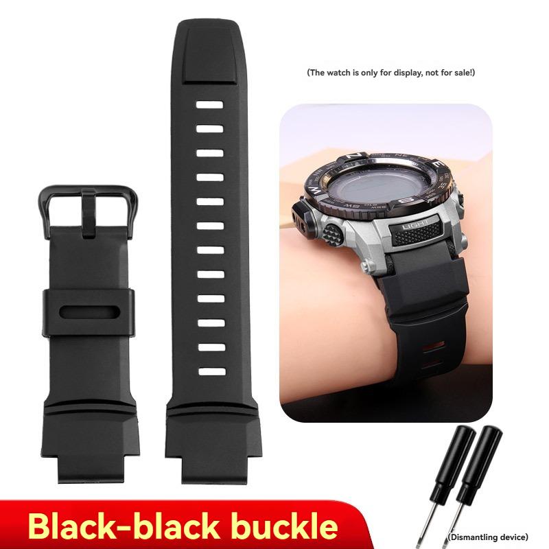 For Casio PROTREK PRG-260/270/550/250 Silicone WatchBand PRW-3500/2500/5100 Dedicated interface rubber strap Black men Bracelet