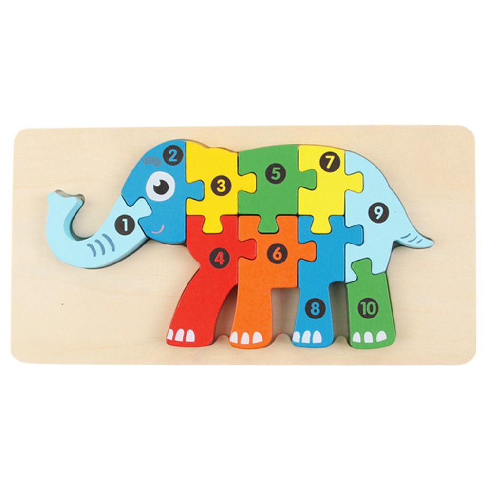 

Block Wooden Puzzle Cognitive Jigsaw Preschool Learning Toddler Dinosaur Toy Wooden Toddler Puzzles Elephant