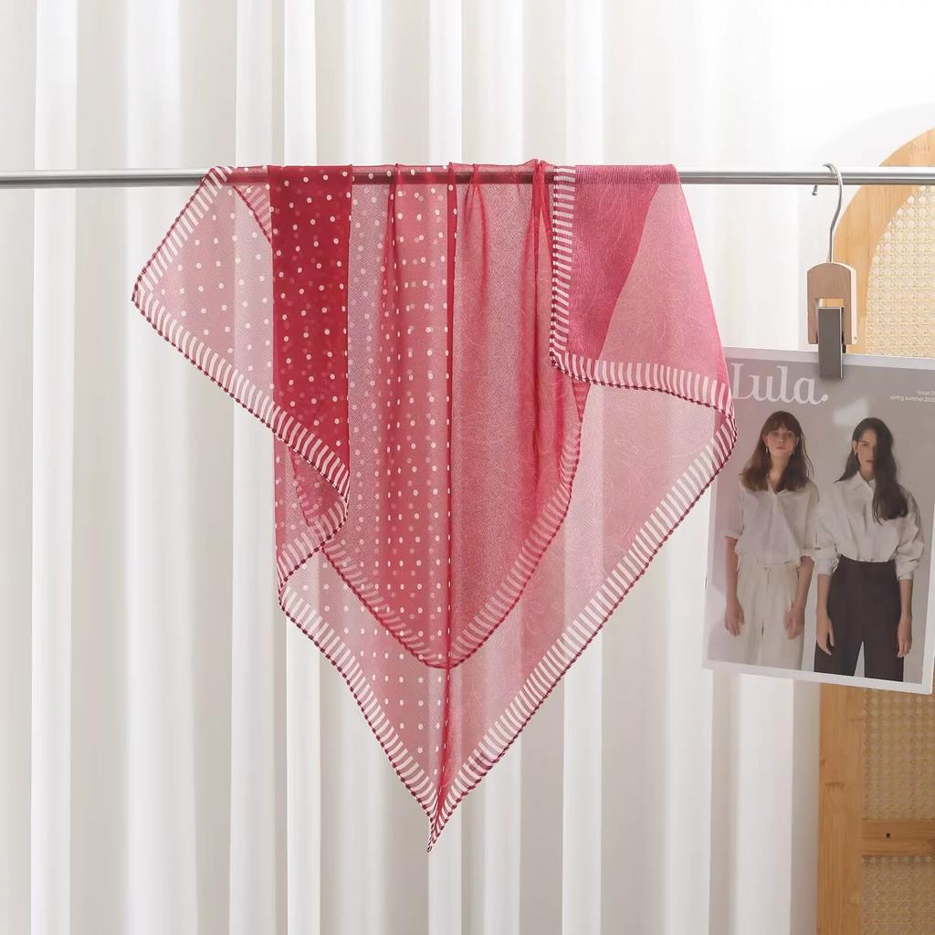 70Cm Square Headkerchief Women Korean Summer Neck Tie Scarf Imation Silk Foulard Hijabs