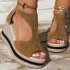Fashion Summer Cover Heel Platform Sandals Women Fashion T-Strap Wedge Heel Sandal Female New Style Outwear High Heel Sandalias Mujer