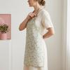 Canvas Apron with Floral Print Breathable Adjustable Straps Cooking Apron Water-Resistant Oil-Proof Kitchen Apron for Cooking Baking Gardening