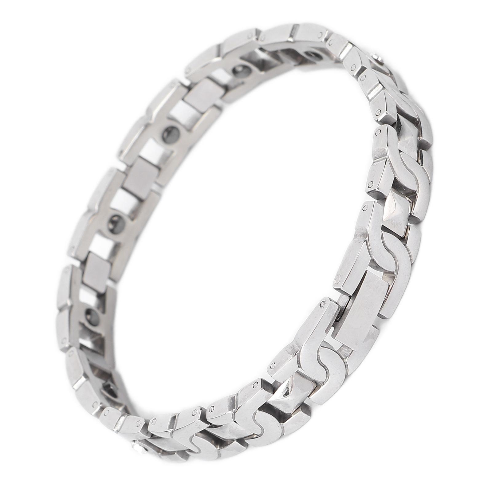 Женский браслет с кристаллами для магнитной терапии, облегчающий боль, титановая сталь, магнитный браслет