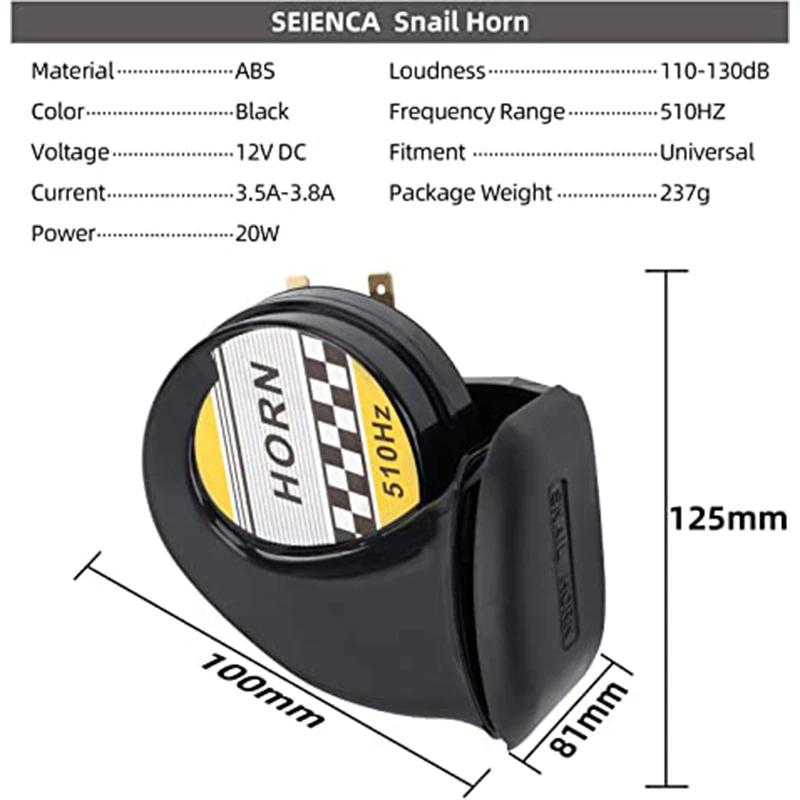 1PCS Universal 12V Motocycle Horn Snail Siren 130DB High Tone 510HZ Waterproof Electric Air Horn for Motorcycle Auto Car Scooter