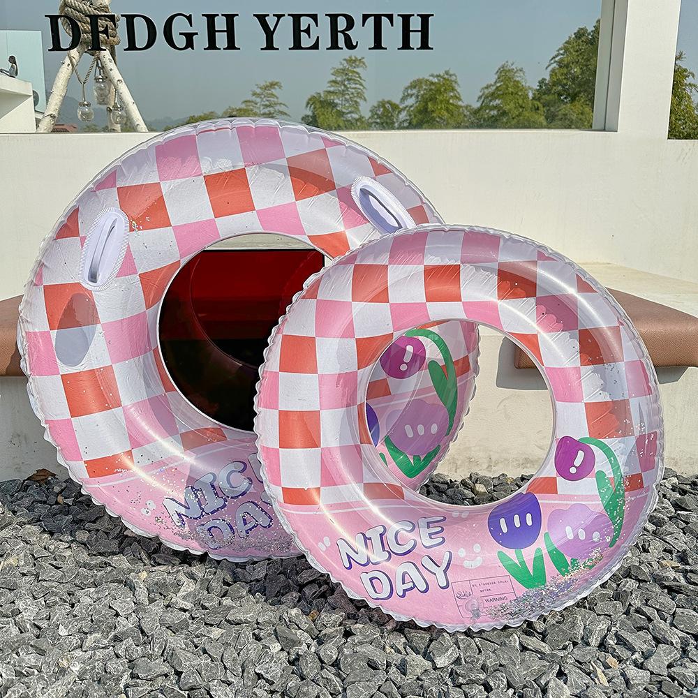 

Adult And Childrens Thickened Creative Sequin Square Swimming Circle Park Water NO.60(10-25KG) розовый