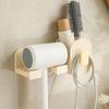 Adhesive Bathroom Hair Dryer Holder Vanities Storage Station For Styling Tools Makeup Accessories Easy Installation