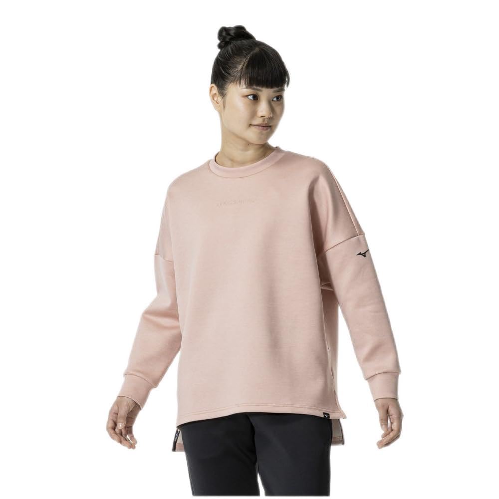 Mizuno Whisper Pink Heather XL Stretch Crew Neck Sweatshirt for Easy Movement Women's (32MCA332)