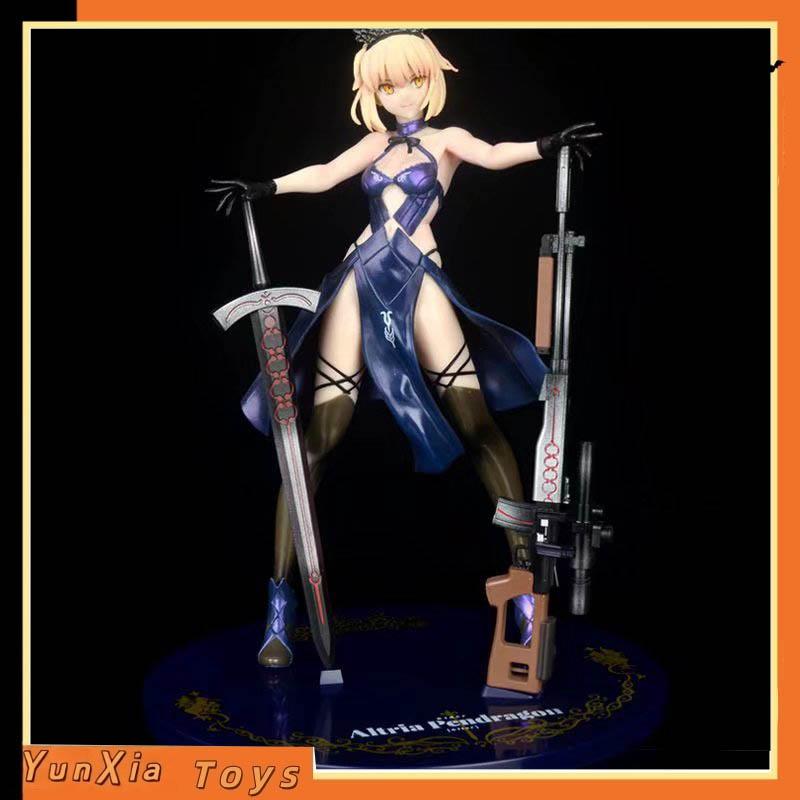 Fate/Grand Order Black Saber Figure Altria Pendragon with Dark Spear Ver. Anime Model Collectible Statue Desktop Decor Toy Gift
